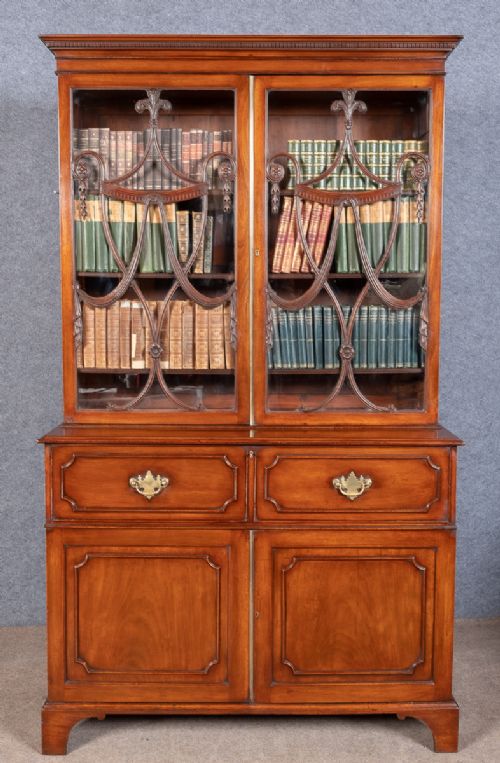 Georgian Mahogany Secretaire Bookcase