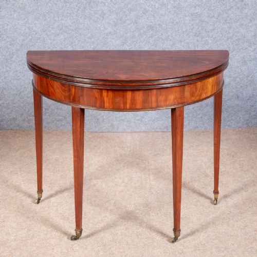 George III Demi Lune Mahogany Side Table