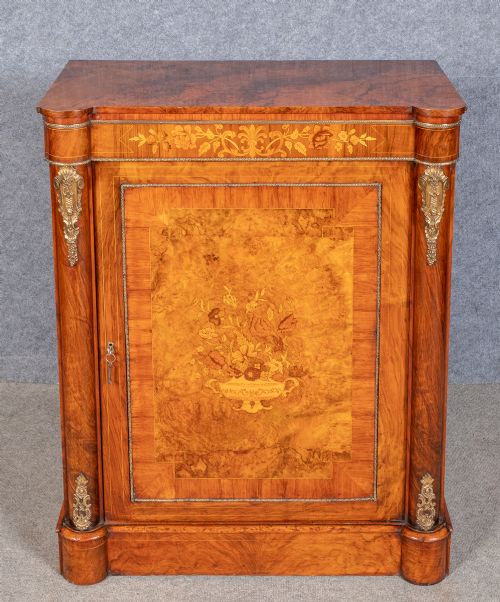 Victorian Marquetry Inlaid Pier Cabinet