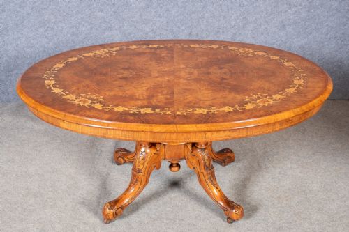 Stunning Victorian Walnut & Inlaid Coffee Table