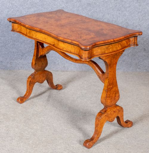 VICTORIAN BURR WALNUT CARD TABLE - ADDITIONAL PHOTO 2
