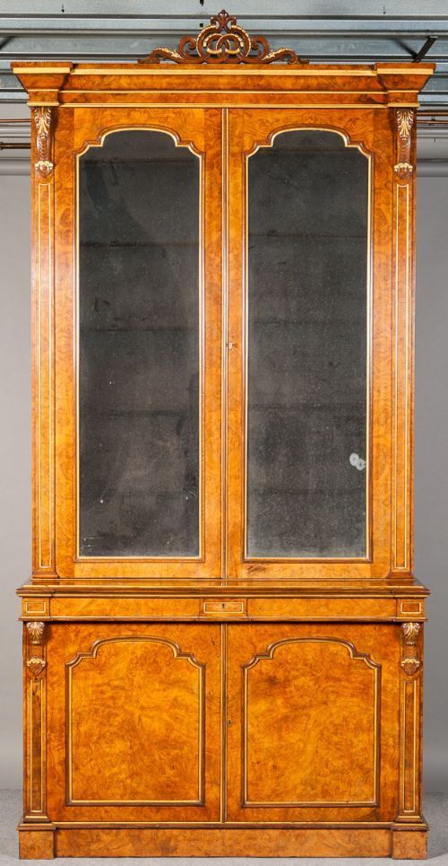 Superb Walnut and Gilded Bookcase