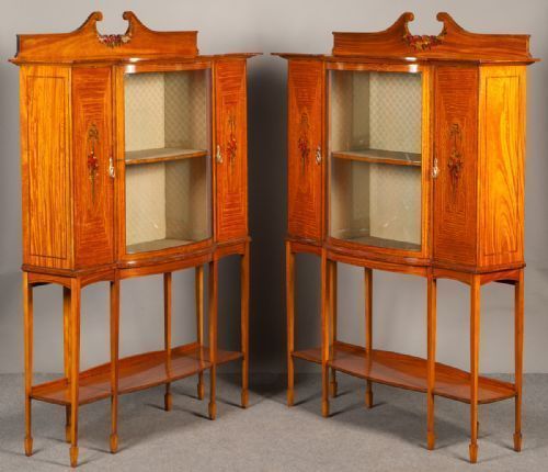 Pair of Fine Satinwood Display Cabinets