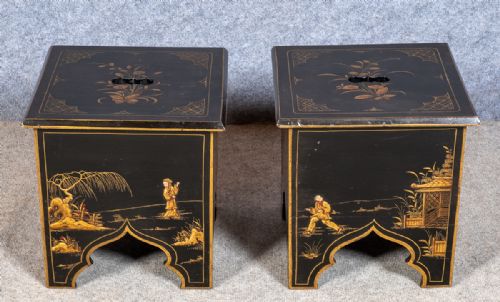 Pair of Chinoiserie Stools