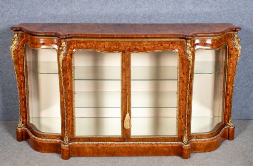 Superb Burr Walnut & Kingwood Side Cabinet Credenza