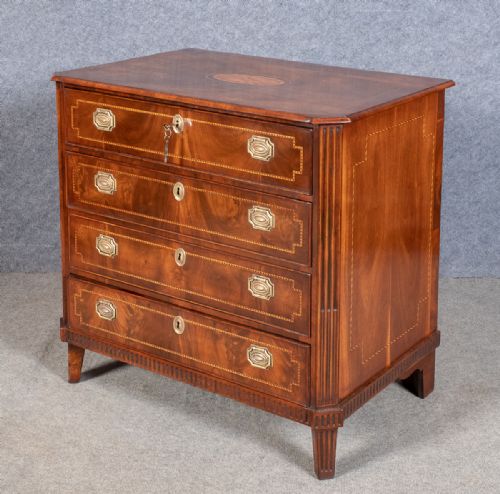 Antique Dutch Mahogany & Inlaid Chest of Drawers