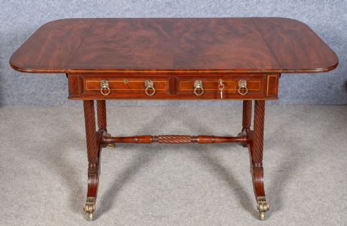 REGENCY BRASS INLAID SOFA TABLE - ADDITIONAL PHOTO 3