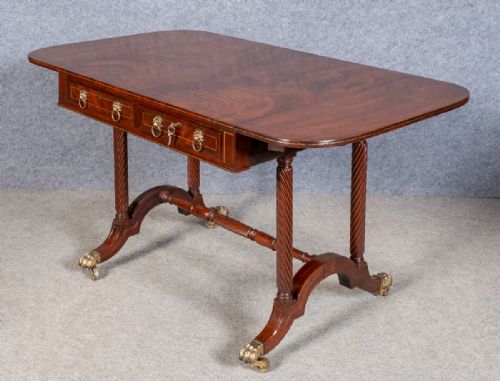 REGENCY BRASS INLAID SOFA TABLE - ADDITIONAL PHOTO 6