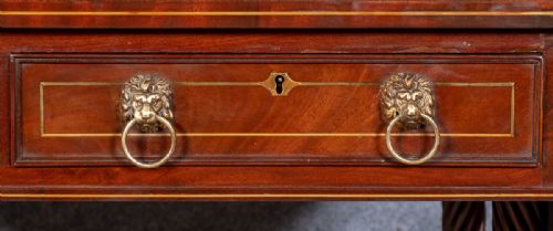 REGENCY BRASS INLAID SOFA TABLE - ADDITIONAL PHOTO 8