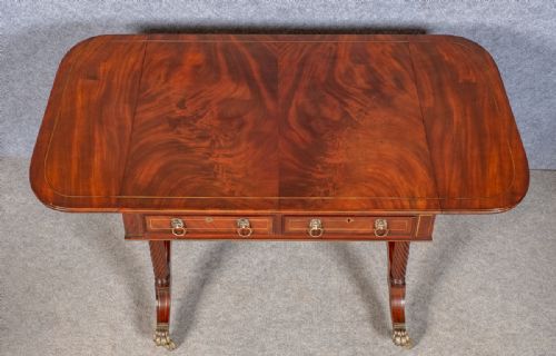 REGENCY BRASS INLAID SOFA TABLE - ADDITIONAL PHOTO 9