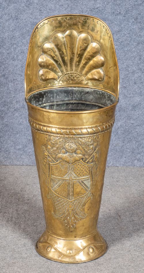 French Brass Grape Hod Log Bin