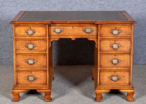 George I Style Burr Walnut Desk