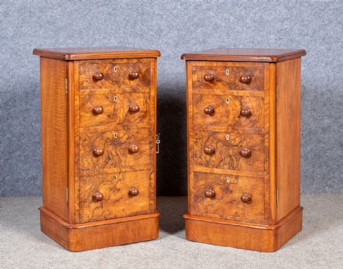 Good Pair of Victorian Walnut Bedside Cabinets