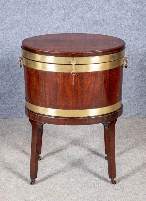 Good George III Oval Mahogany Wine Cooler Cellarette