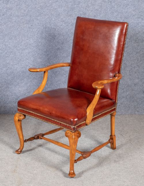 Good Quality 18th C. Style Leather Desk Chair