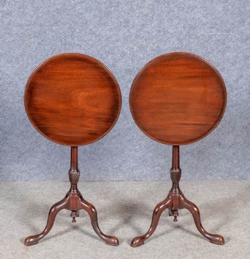 Pair of Edwardian Mahogany Geo. Style Occasional Tables