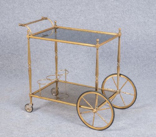 Good Quality French Brass Drinks Trolley