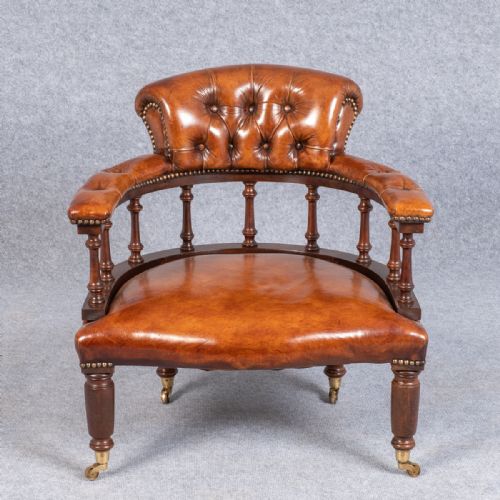 Edwardian Leather Tub Chair