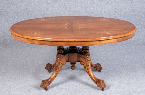 Victorian Walnut and Inlaid Coffee Table