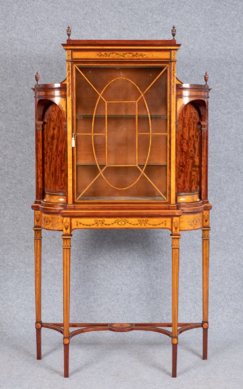 Fine Wright & Mansfield Inlaid Display Cabinet