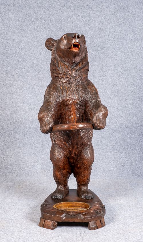 Very Large Black Forest Bear Stick Stand