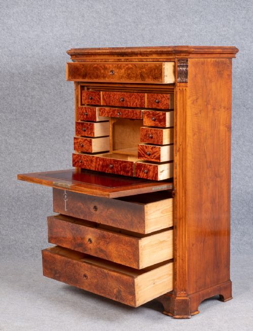 Good Quality Burr Walnut  Writing Cabinet