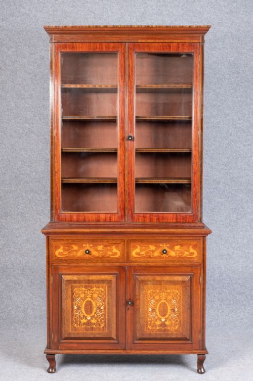 Unusual Art Nouveau Bookcase by G.w. Hicks & Sons