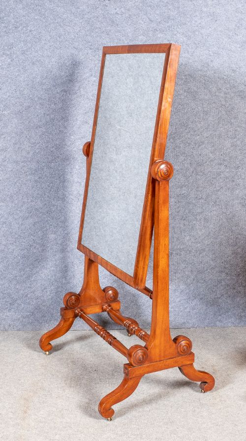 Antique Mahogany Cheval Mirror