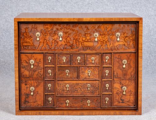 17th.c. Italian Cedar & Poker Worked Table Cabinet (Adapted).