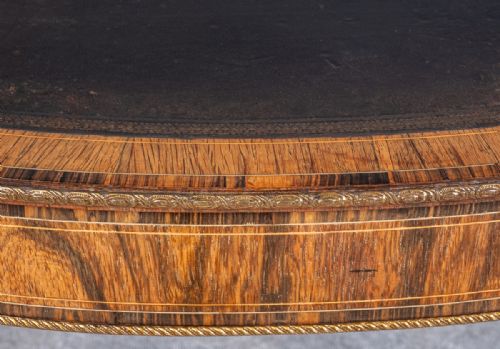 FINE ROSEWOOD INLAID KIDNEY SHAPED WRITING TABLE - ADDITIONAL PHOTO 9