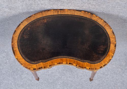 FINE ROSEWOOD INLAID KIDNEY SHAPED WRITING TABLE - ADDITIONAL PHOTO 13