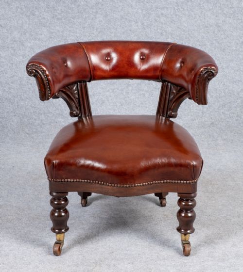 Victorian Mahogany & Leather Chair