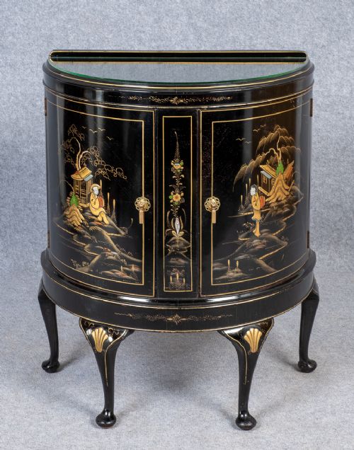 Chinoiserie Demi Lune Side Cabinet