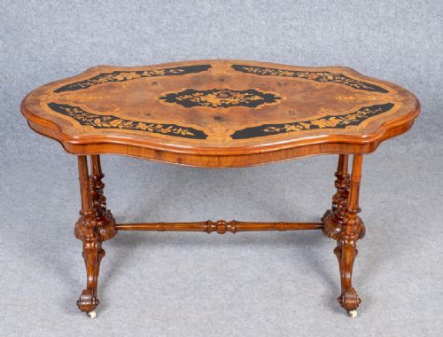 FINE VICTORIAN WALNUT MARQUETRY INLAID CENTRE TABLE