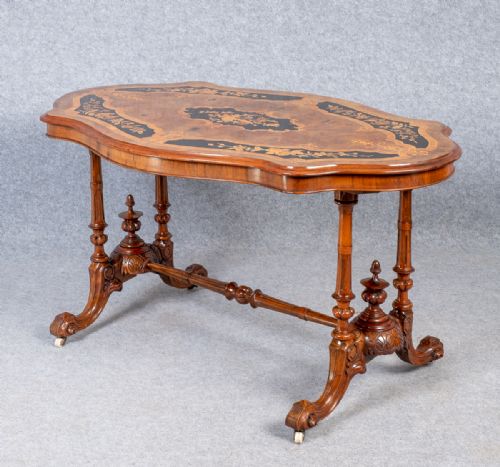 FINE VICTORIAN WALNUT MARQUETRY INLAID CENTRE TABLE - ADDITIONAL PHOTO 1