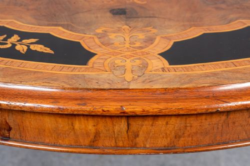 FINE VICTORIAN WALNUT MARQUETRY INLAID CENTRE TABLE - ADDITIONAL PHOTO 2