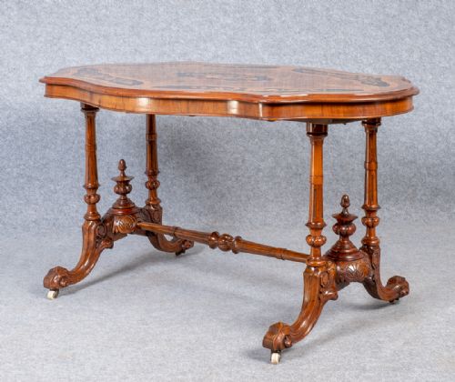 FINE VICTORIAN WALNUT MARQUETRY INLAID CENTRE TABLE - ADDITIONAL PHOTO 3