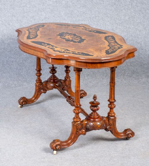 FINE VICTORIAN WALNUT MARQUETRY INLAID CENTRE TABLE - ADDITIONAL PHOTO 4