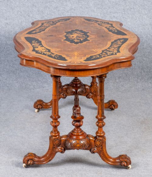FINE VICTORIAN WALNUT MARQUETRY INLAID CENTRE TABLE - ADDITIONAL PHOTO 5