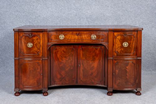 Unusual Regency Figured Mahogany Sideboard