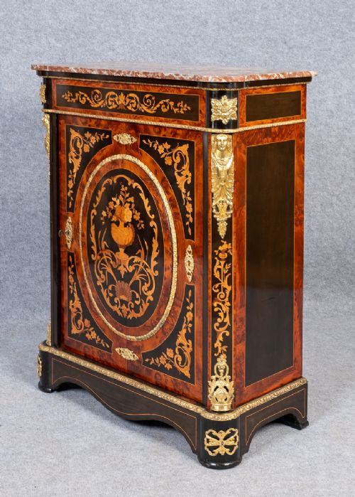 Beautiful French Marquetry Side Cabinet (Paul Kuel. Paris).