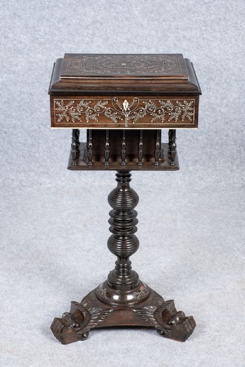 Rare Anglo Indian Ebony Writing / Work Table