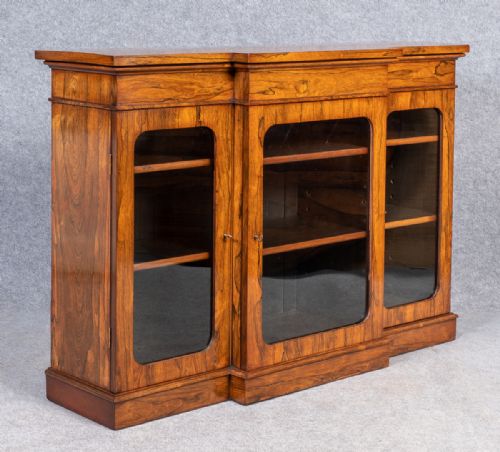 Antique Rosewood  Breakfront Bookcase