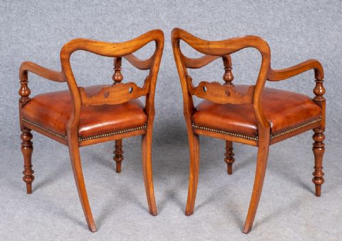 GOOD QUALITY PAIR OF MAHOGANY ELBOW CHAIRS - ADDITIONAL PHOTO 5