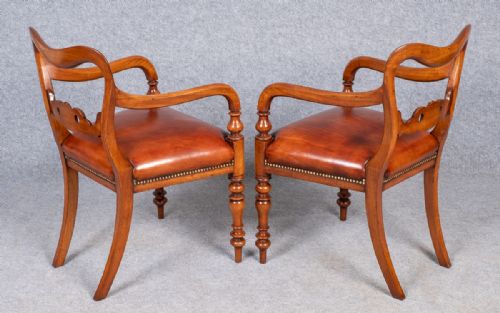 GOOD QUALITY PAIR OF MAHOGANY ELBOW CHAIRS - ADDITIONAL PHOTO 7