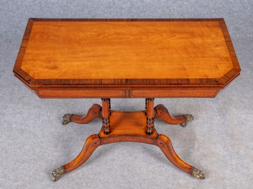 Regency Satinwood Card Table