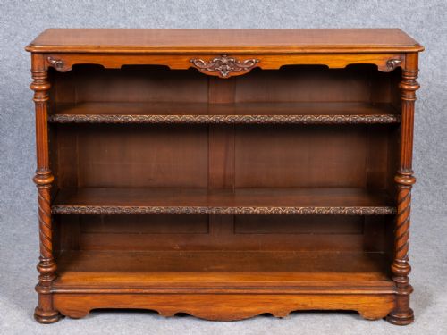 C. Hindley & Sons Walnut Open Bookcase