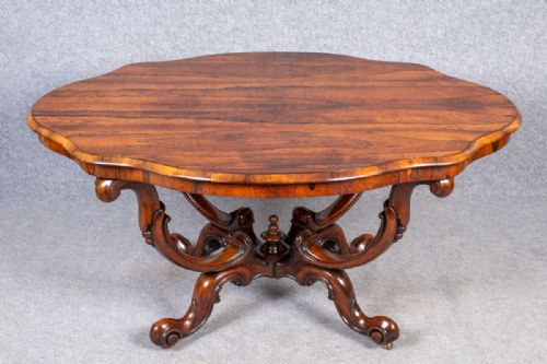 FINE ROSEWOOD BASKET BASE TABLE