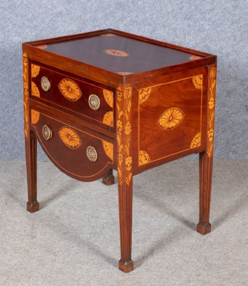 Antique Dutch Marquetry Nightstand/ Lamp Table