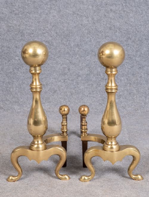 Large Pair of 19th.century Andirons Fire Dogs